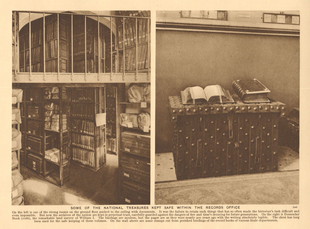 Public Record Office (Maughan Library) Chancery Lane. Domesday Book 1926 print